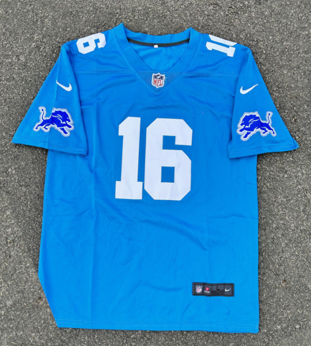 Maillot Detroit Lions x Nike Game Alternate Throwback Jared Goff Bleu