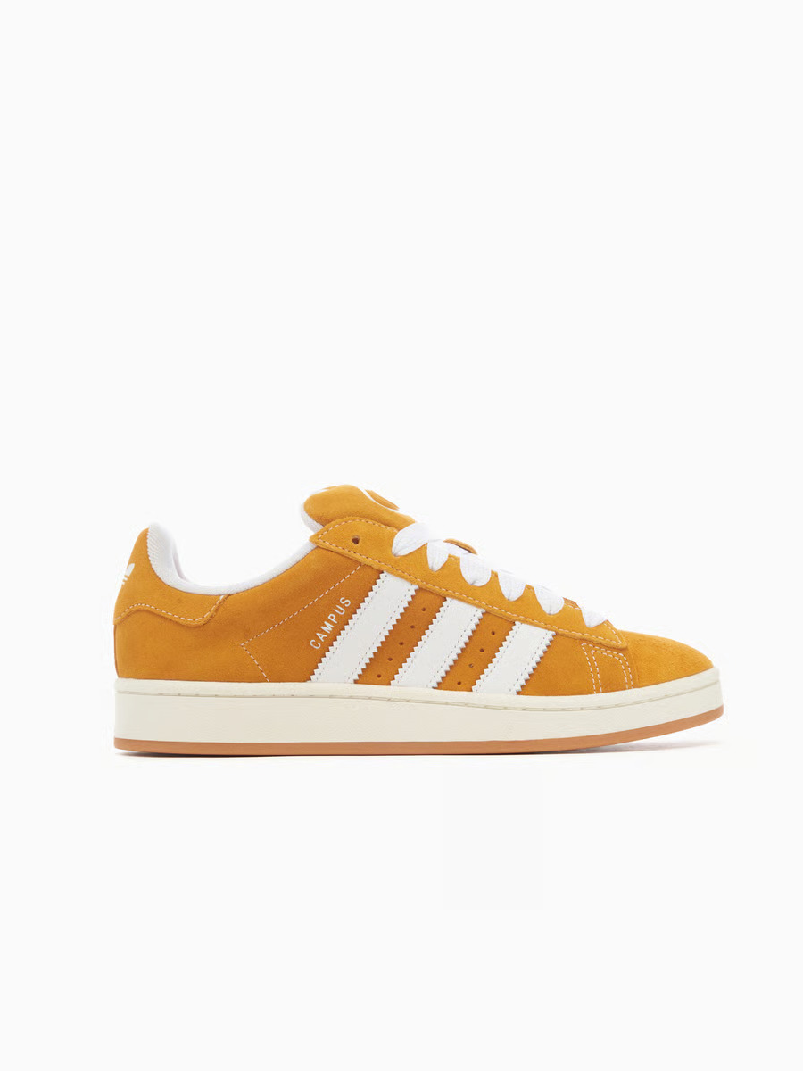 Adidas Campus Orange avec Bandes Blanches et Semelles Blanc Casse