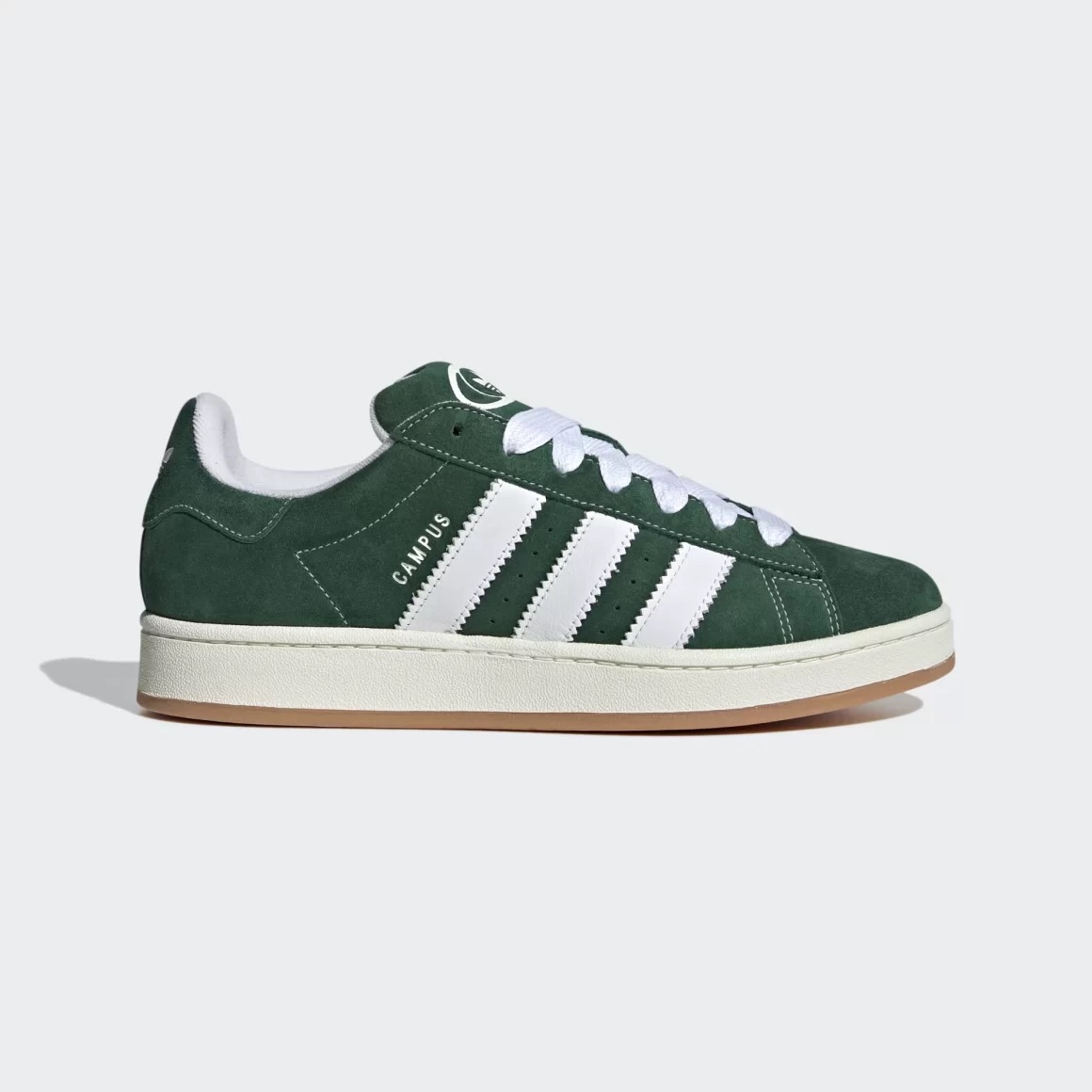 Adidas Campus Vert avec Bandes Blanches et Semelles Blanc Casse