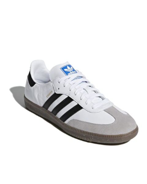 Adidas Samba Blanc-Noir avec des Semelles Marron