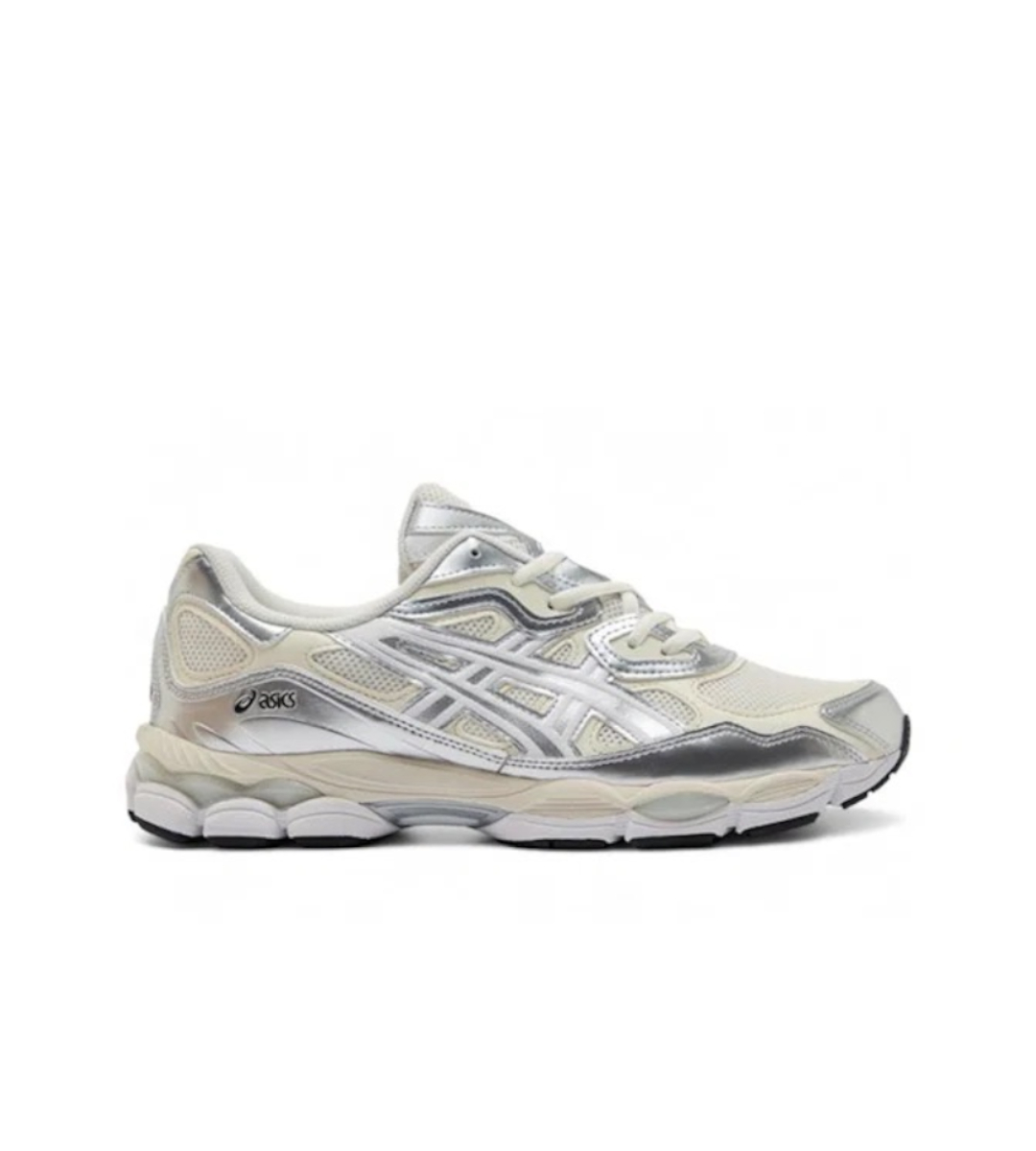 Chaussures Ascis Gel - Blanc Et Gris Me_Talique