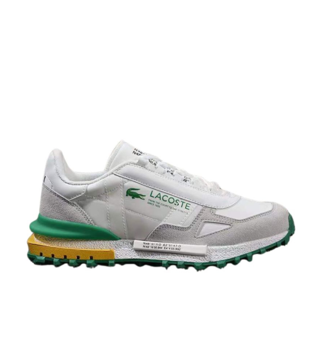 Chaussures Lacoste N48 Elite Active Vert-Beige Et Blanc