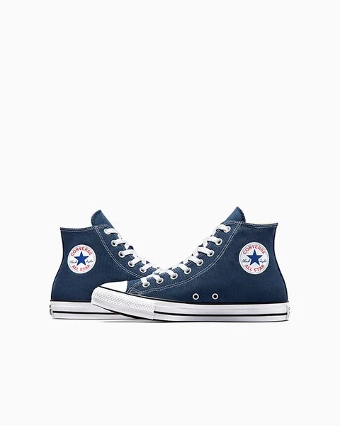 Converse All Star Montantes Bleu Marine avec des Semelles Blanches