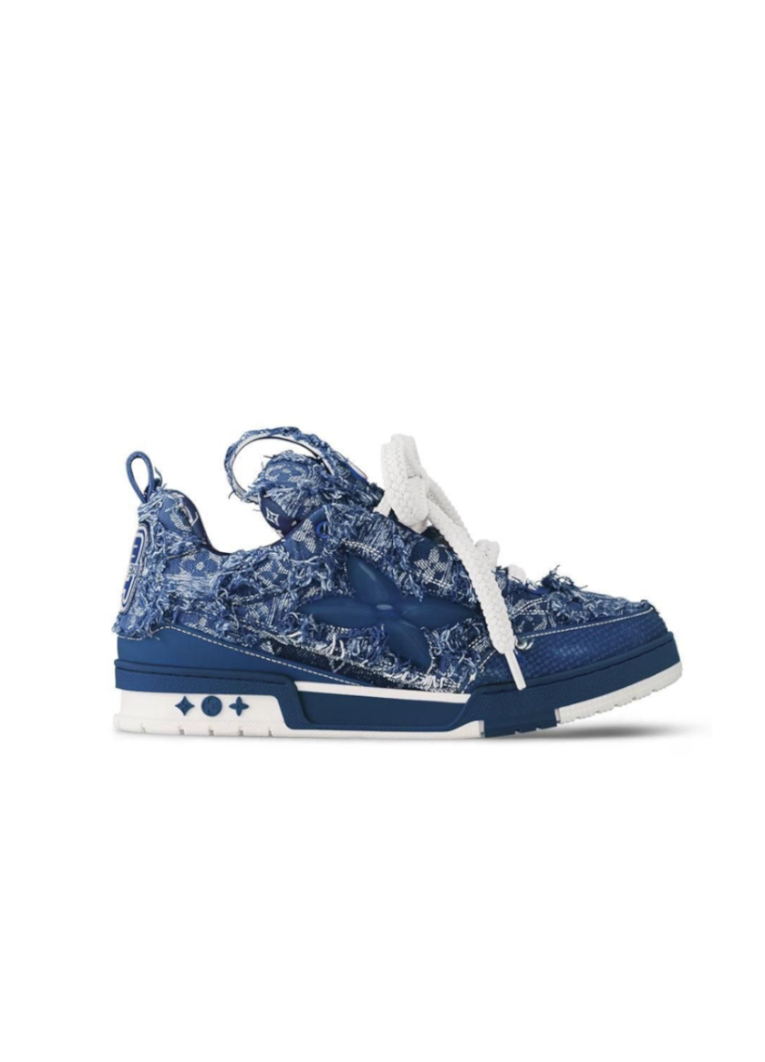 Louis Vuitton LV Skate en Denim Bleu Effiloché