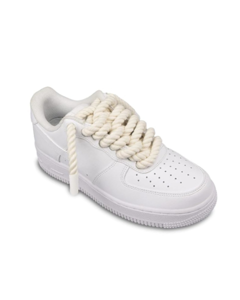 Nike Air Force 1 Unicolore Blanches avec  Gros Lacets