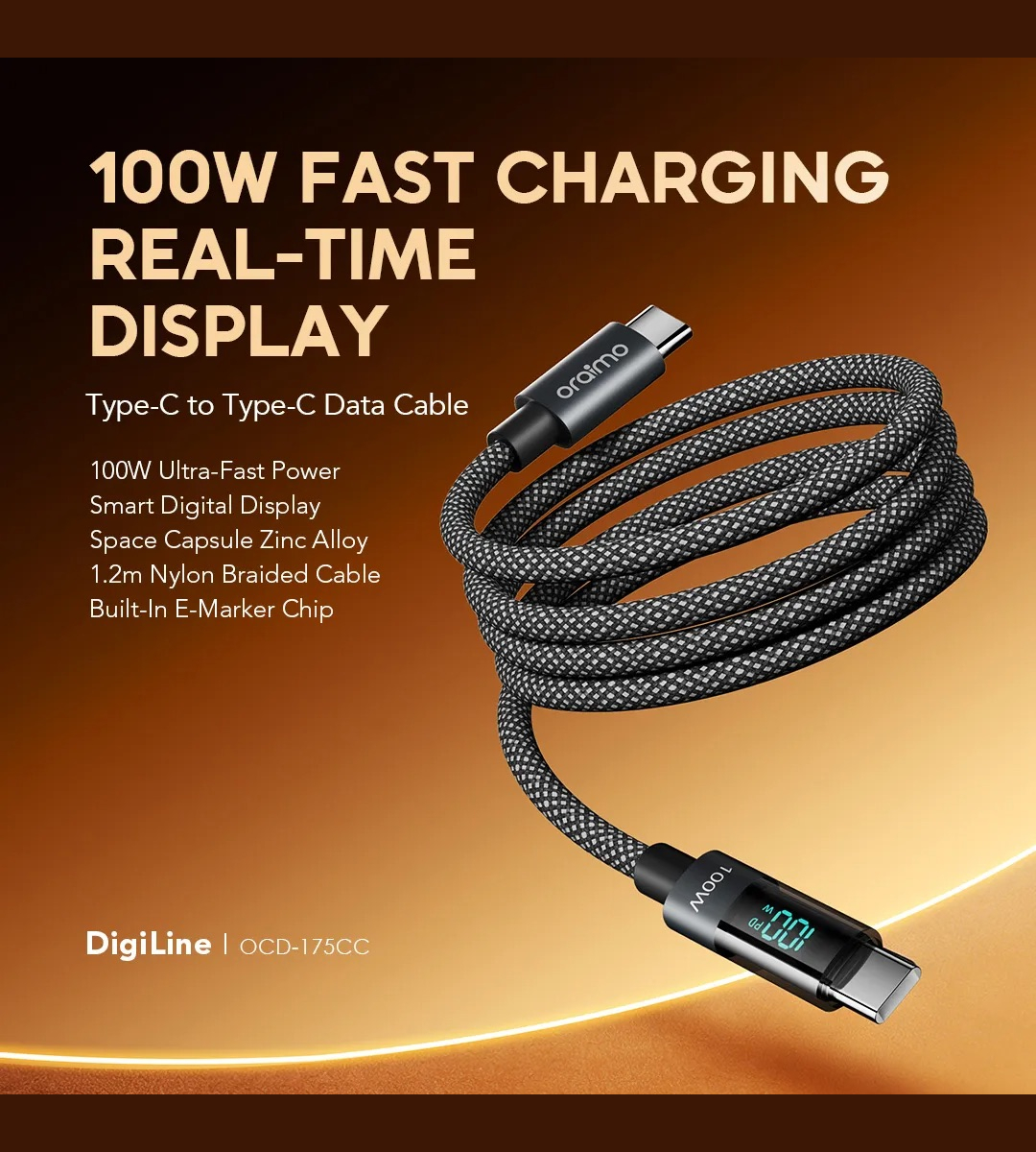 Oraimo DigiLine Cable USB Charge Rapide Haute Resistance