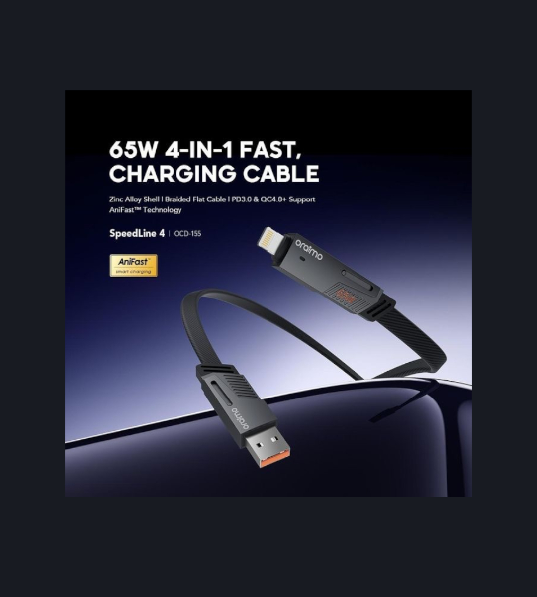 Oraimo SpeedLine 4 Cable USB Charge Rapide et Transfert de Donnaes