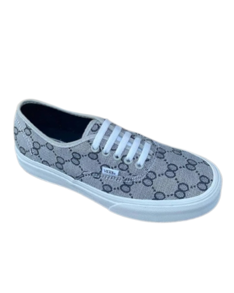Vans Grise avec Motif Gucci et semelles Blanches